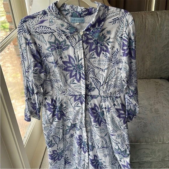 Julia Amory shirt dress Aegean chintz size medium - Picture 2 of 11